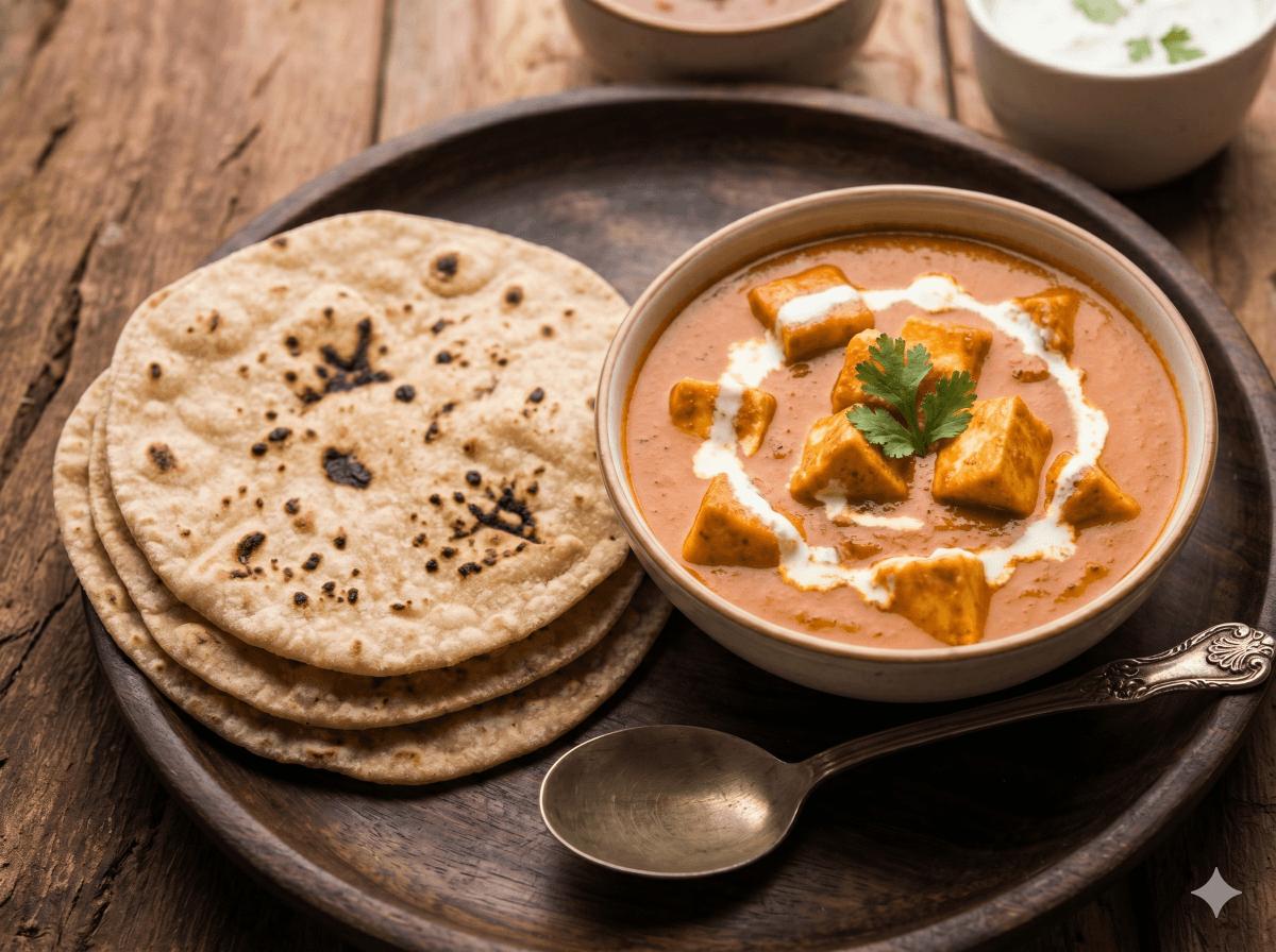 4 Chapathi with Paneer Curry - Image 1